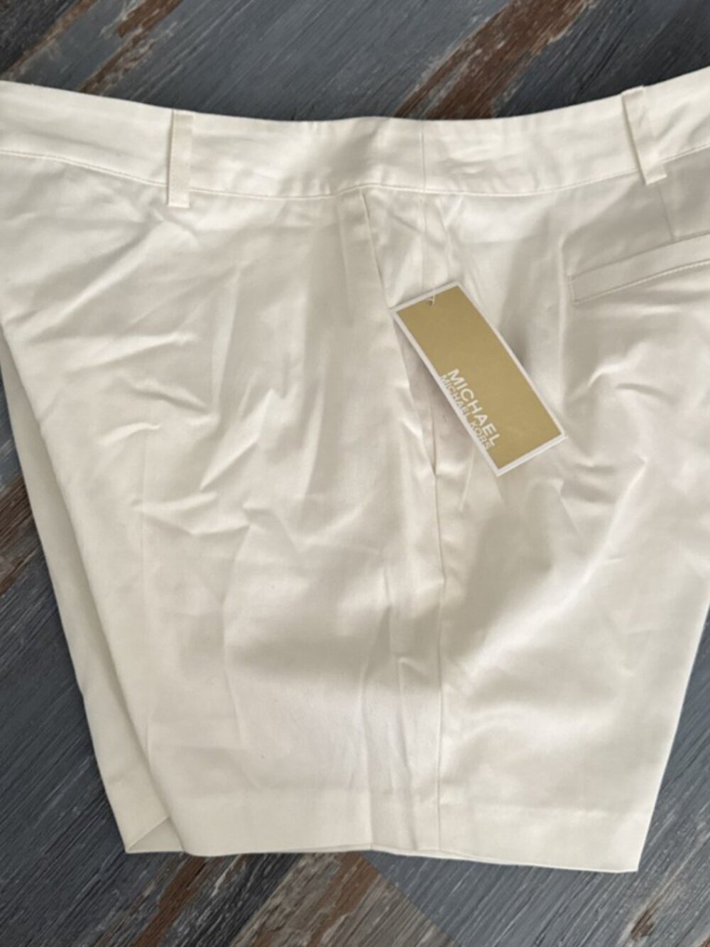 Michael Kors Womens Shorts Size 6 Ivory Designer Stretch Cotton Preppy 5" NEW